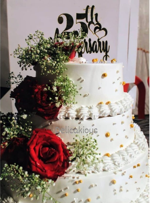25th anniversary cake