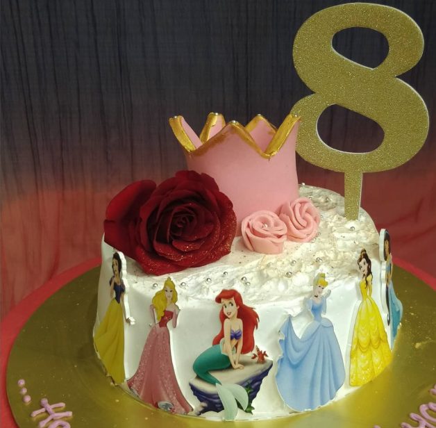Disney princess themed cake