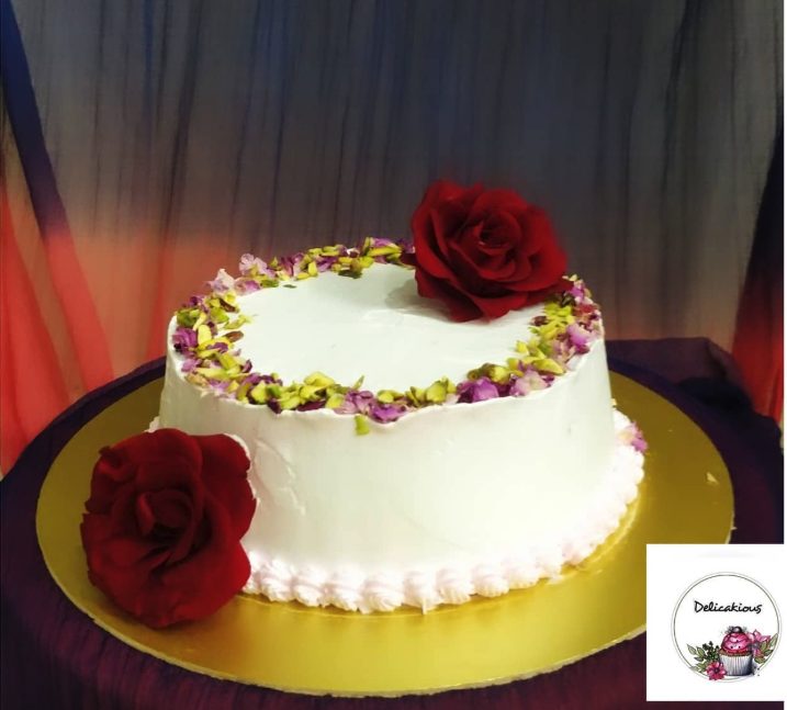 Rose rabdi cake